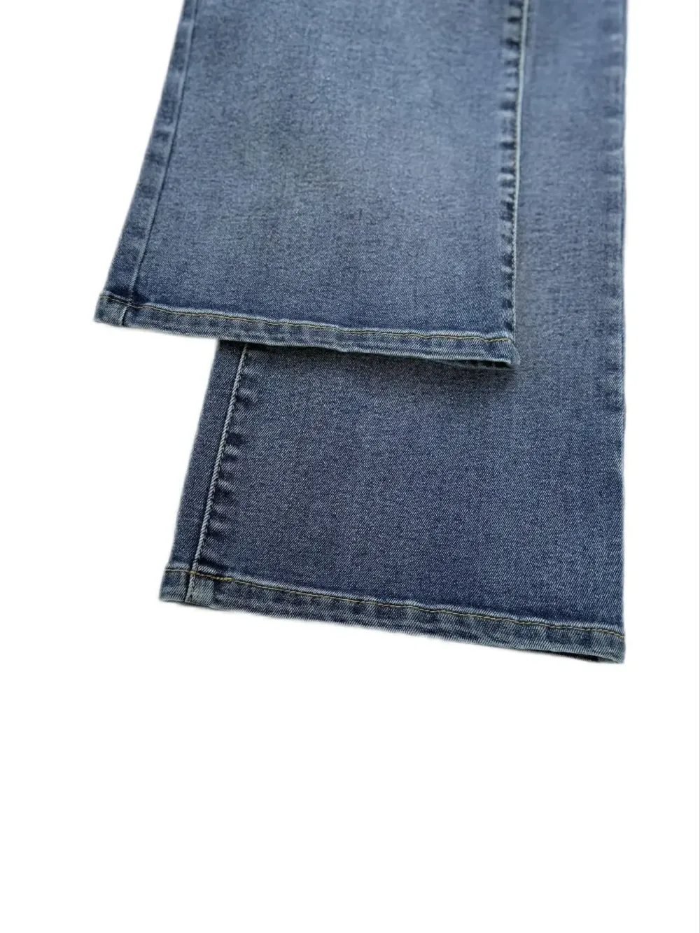 Women's Pocket Leg Stretchy Jeans, Flared High Waist Casual Comfy Bell Bottom Denim Trousers for Daily Wear, Ladies Bottoms for All Seasons