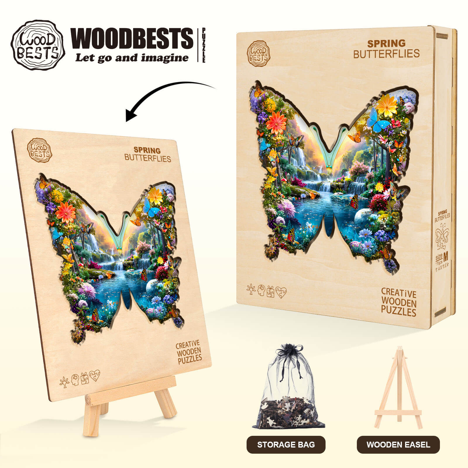 Spring Butterflies Wooden Jigsaw Puzzle