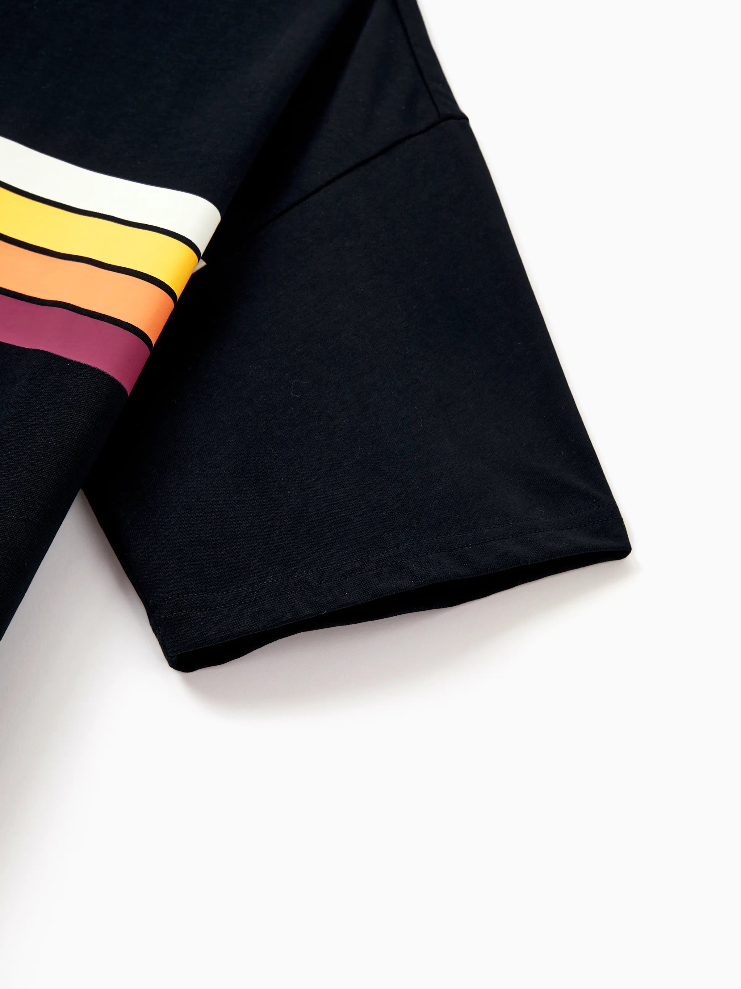 Family Matching Set Floral Sleeveless Strappy Dress or Colorblock Short-sleeve T-shirt  Black