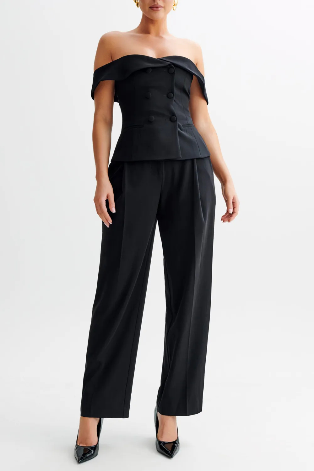 Strapless Suiting Top