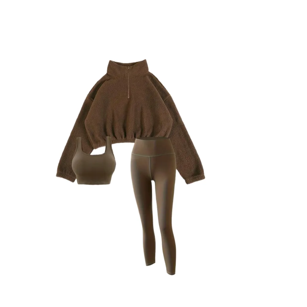 Women's Solid Thermal Lined Tracksuit Set