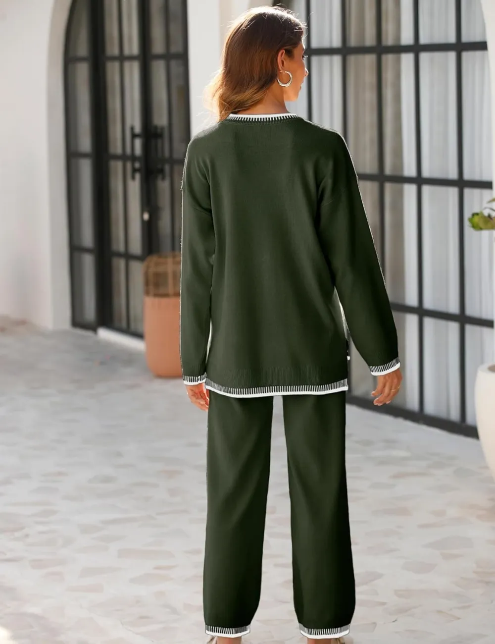 Women's 2-Piece Sets Spring Outfits Chic Comfortable Elastic Loungewear