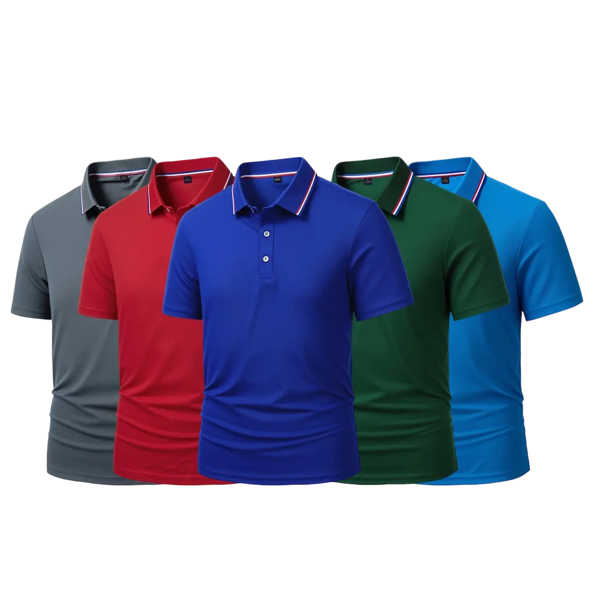 Men's Quick Dry Color Block Striped Polo Shirt