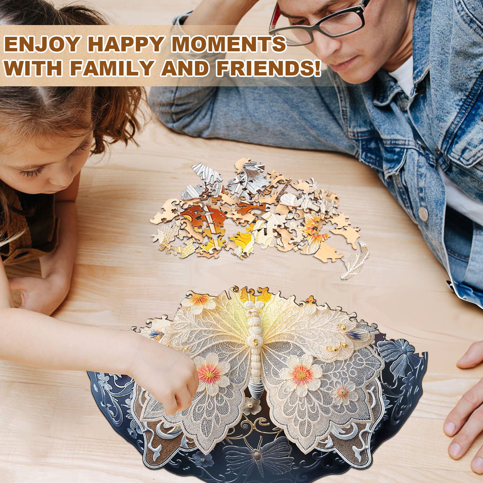 Lace Butterfly Wooden Jigsaw Puzzle