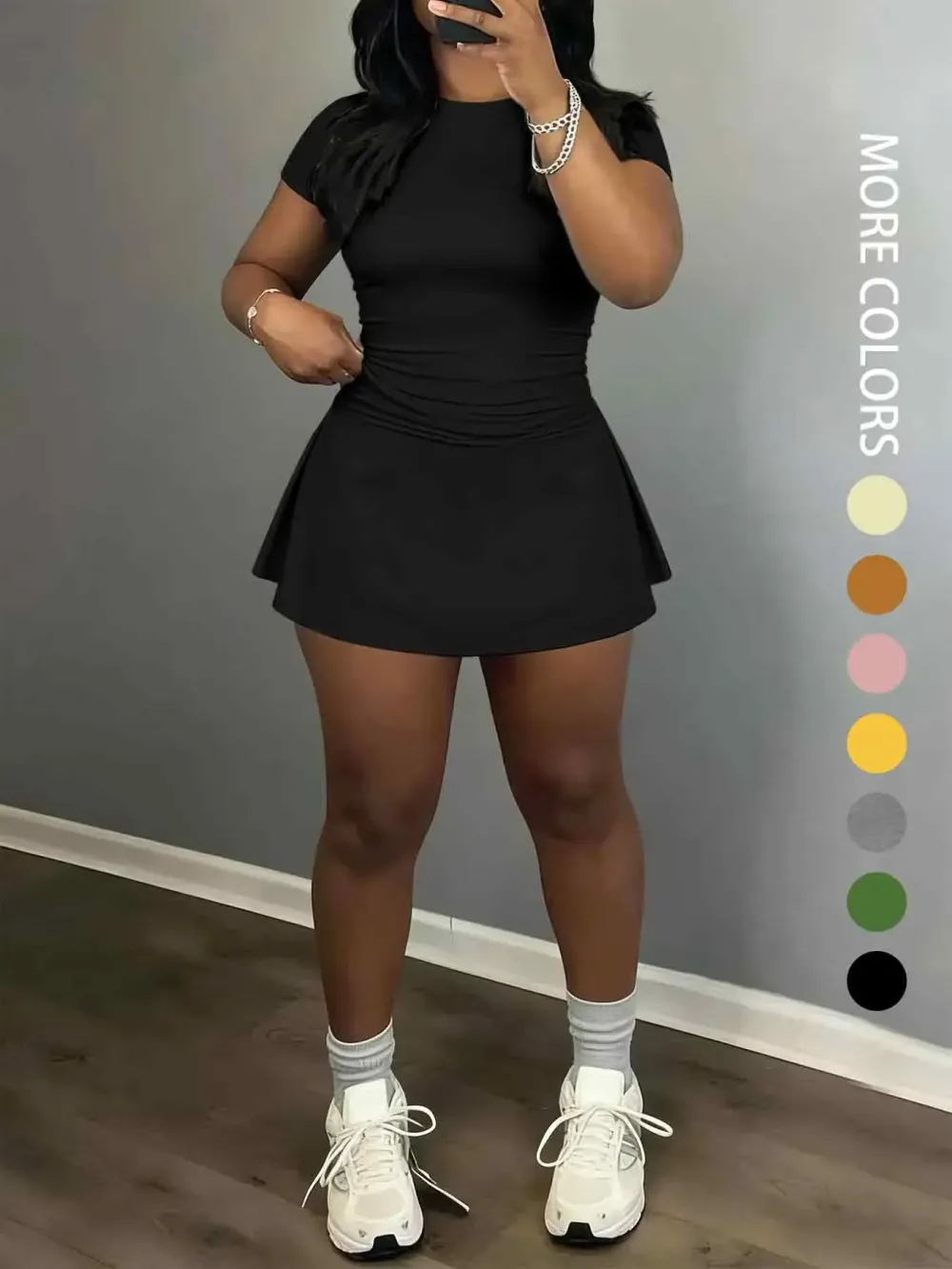 Women's Short Sleeve Casual Sporty Set, 2-Piece Women's Fashionable Daily Wear & Active Lifestyle Clothing