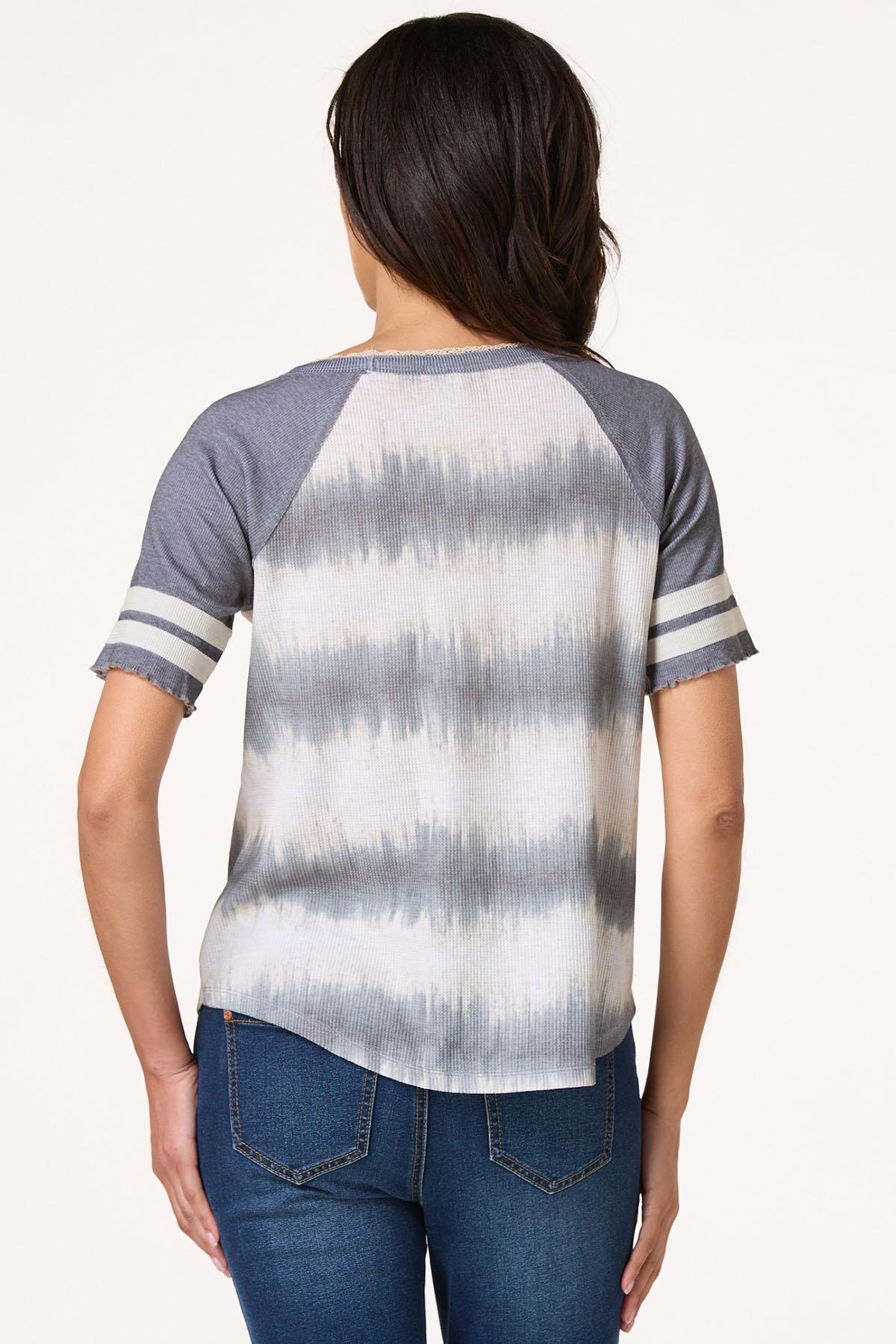 Lacy Trim Tie Dye Baseball Top
