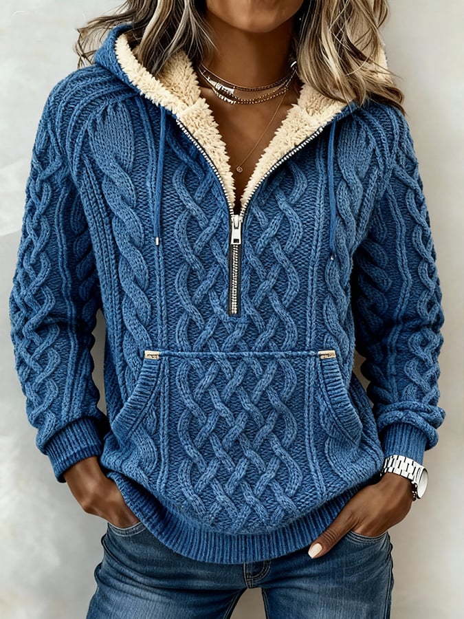 Women'S Casual Loose Color-Blocked Sweatshirt