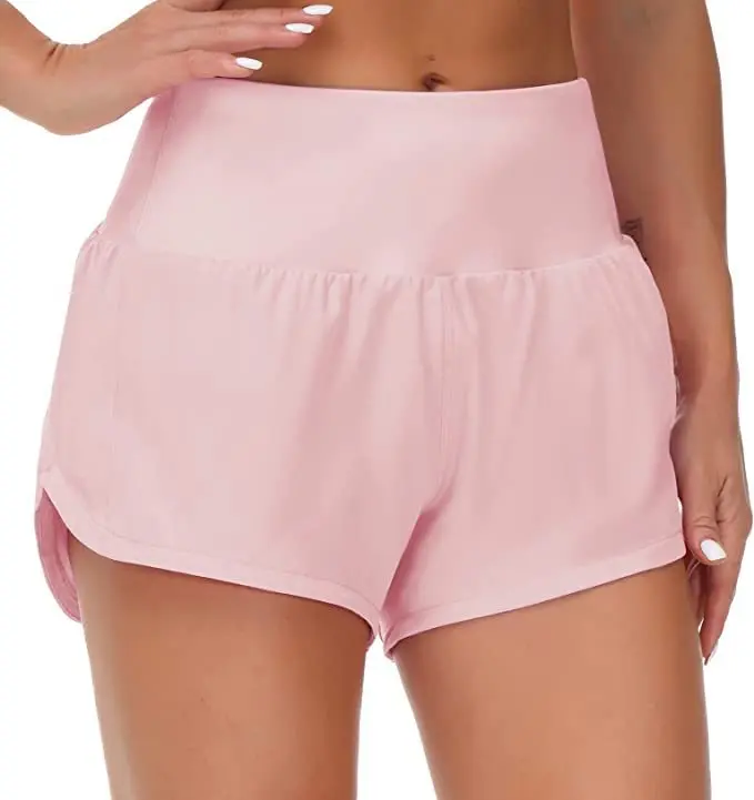 3pc Women's High-Waisted Athletic Shorts with Pockets