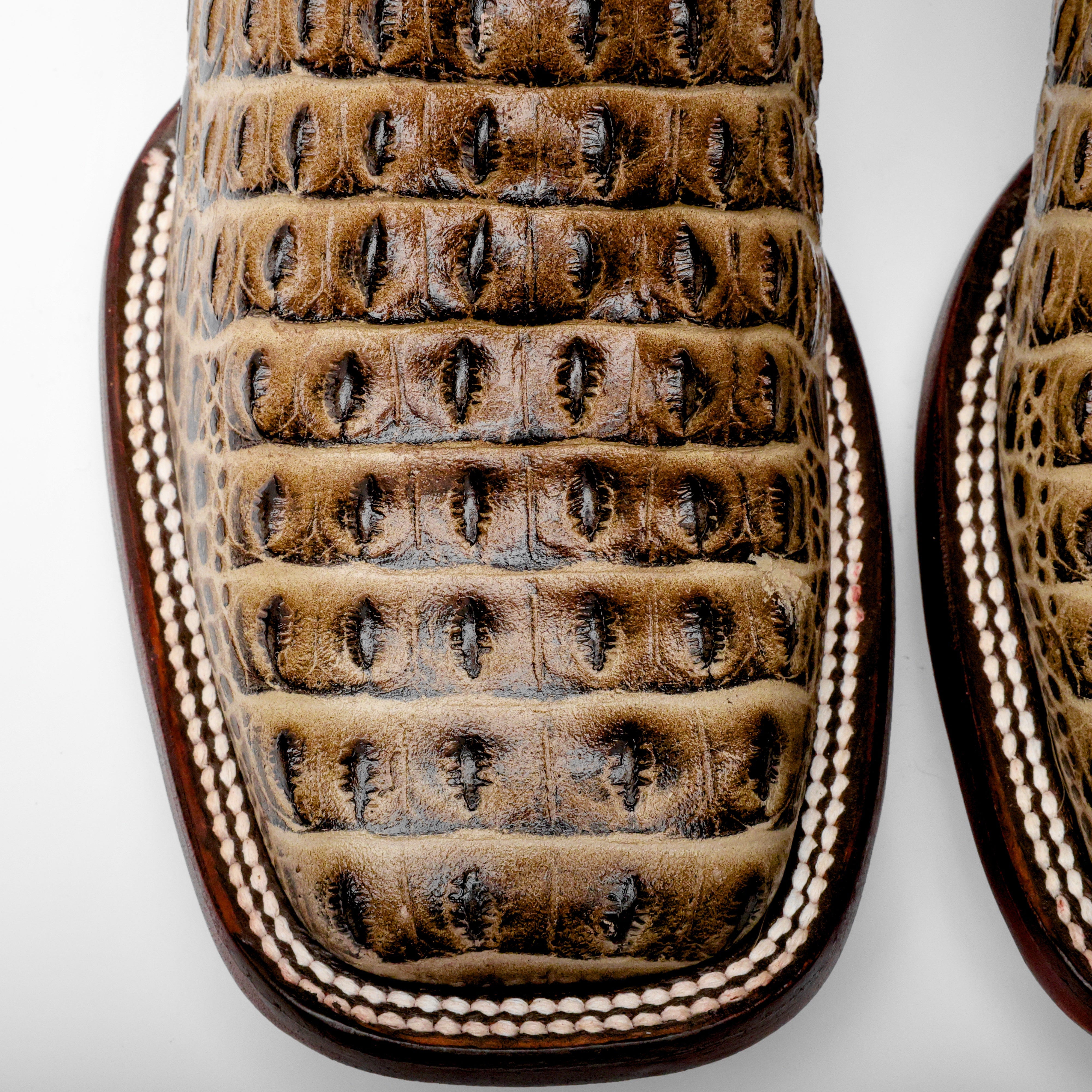 Orix Caiman Hornback Leather Boots - Square Toe