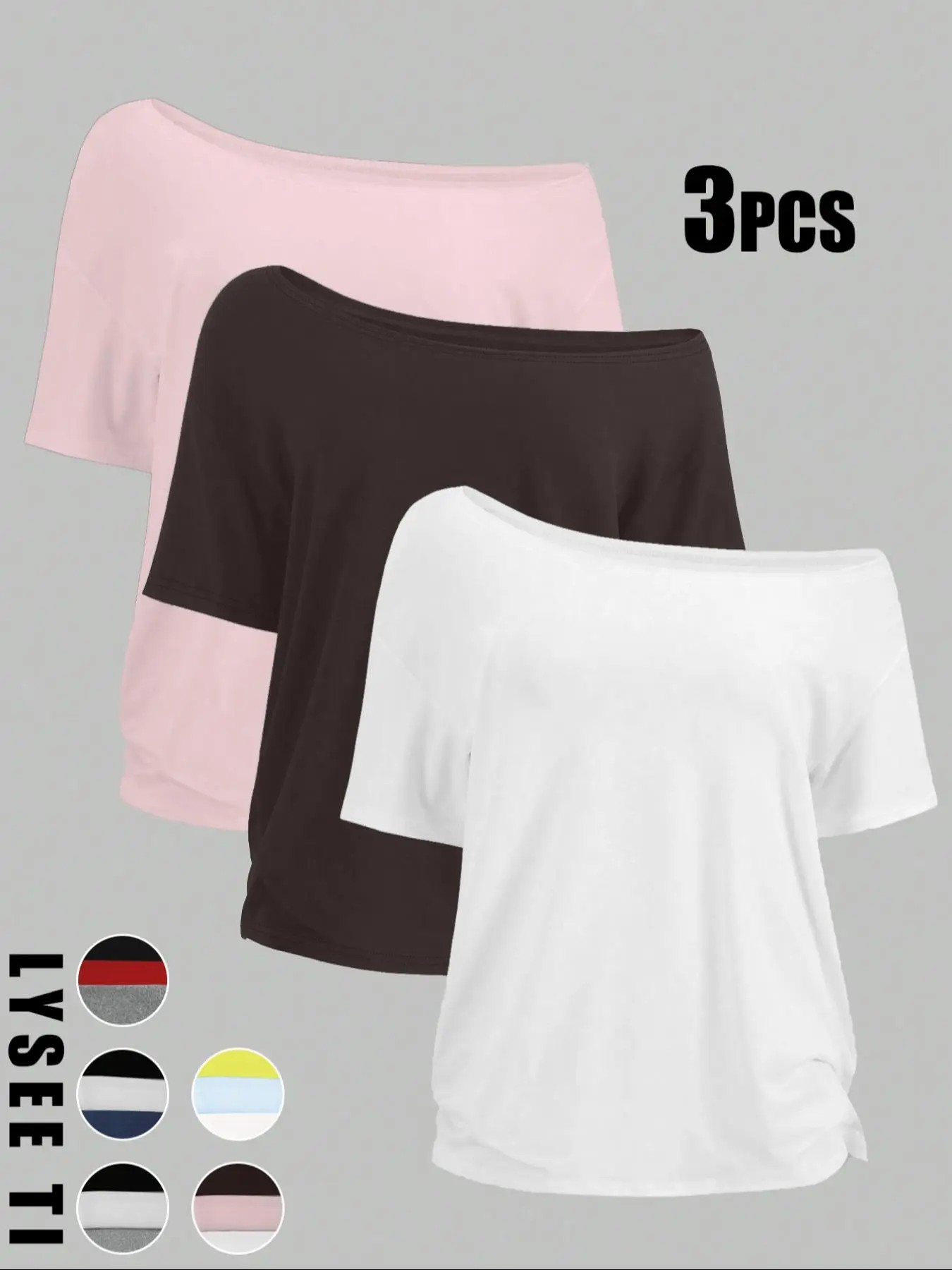 🔥Women's Solid Color Tee, Casual Basic Essential Short Sleeve T-shirt Top