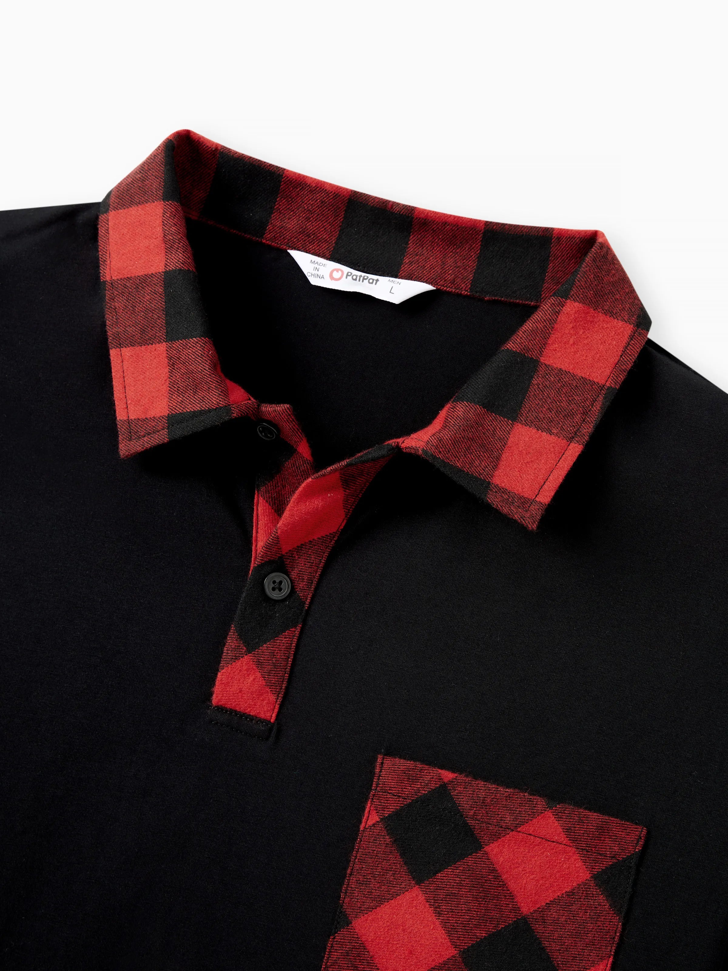 Matching Family Outfits Black and Red Plaid Co-ord Sets Hi-Low Flowy Hemline redblack